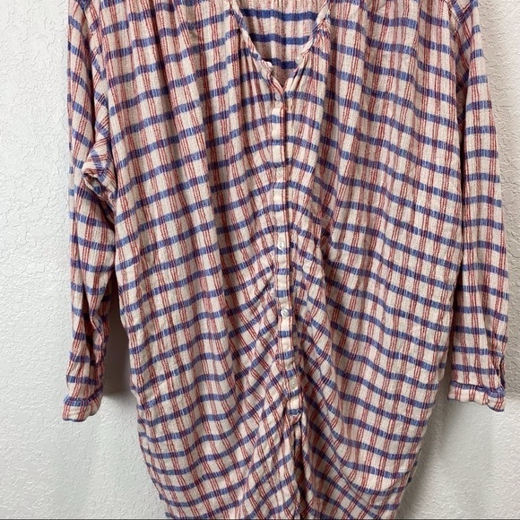 Anthropologie Saturday Sunday Plaid 3/4 Button Front Tunic Dress - Picture 7 of 15